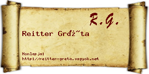 Reitter Gréta névjegykártya
